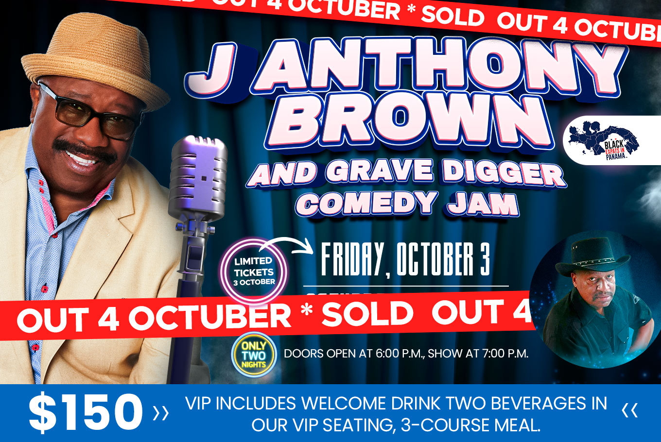 J Anthony Brown and Comedian Grave Digger VIP