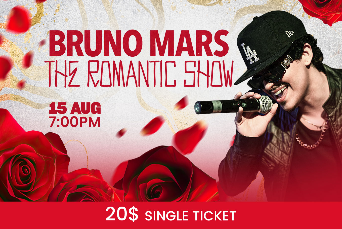 Bruno Mars -Aug 15 -Only 1 Presentation